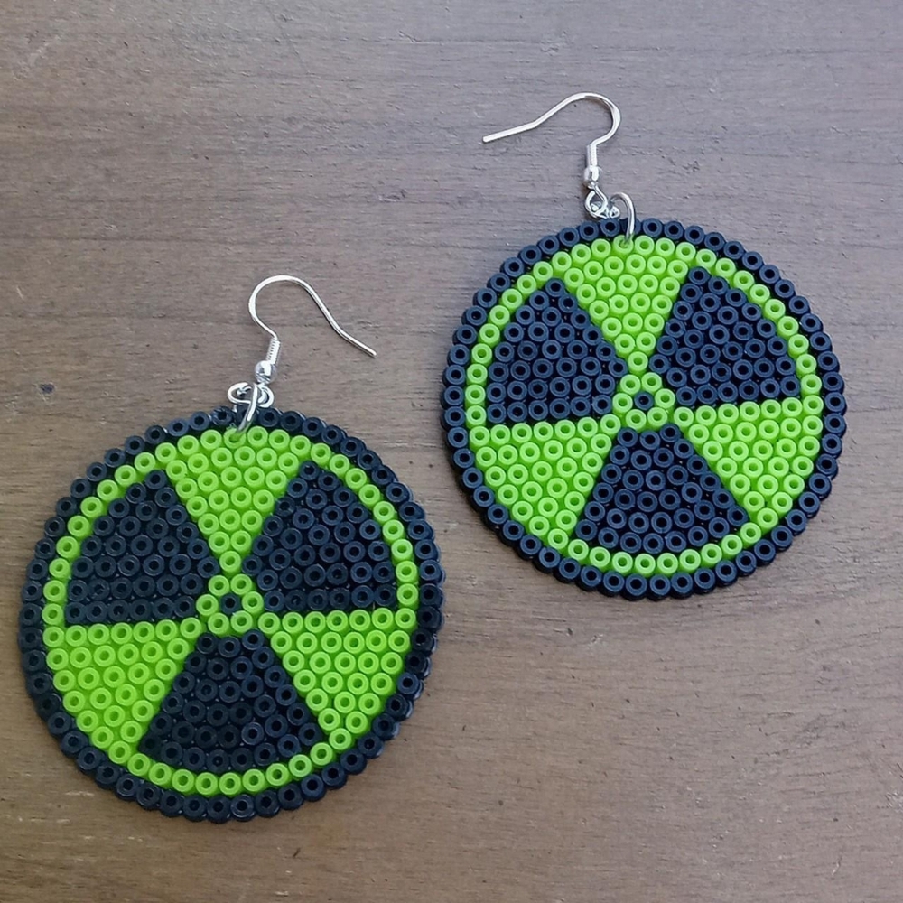 Handmade Kandi Toxic Waste Earrings